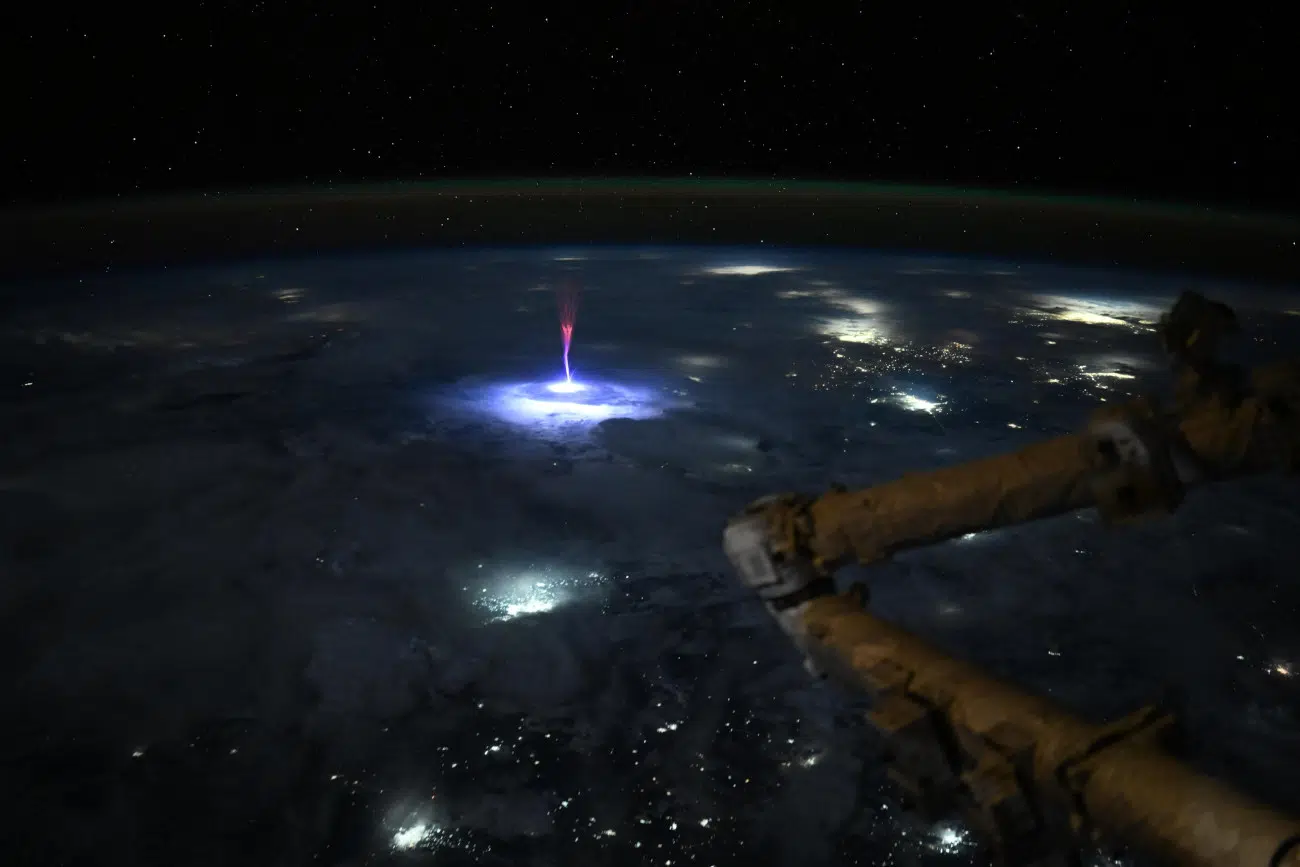 Lightning sprite from the ISS