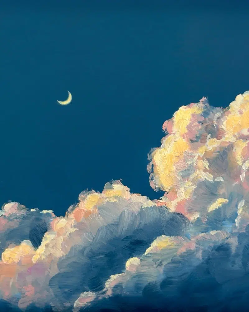 Cathy Camille Cloud Painting Detail