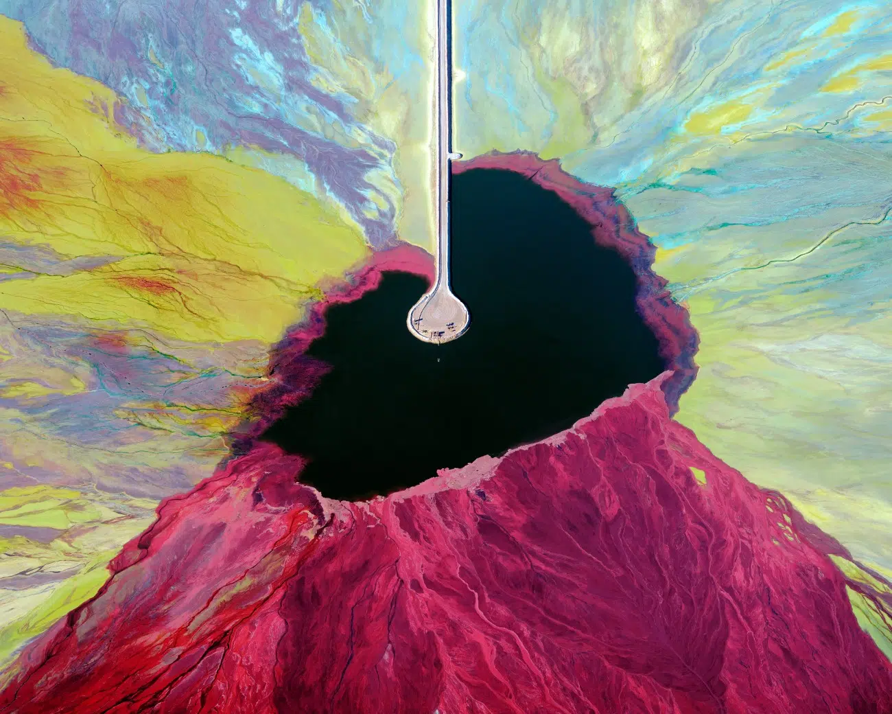 Aerial view of remote mining site in Australia