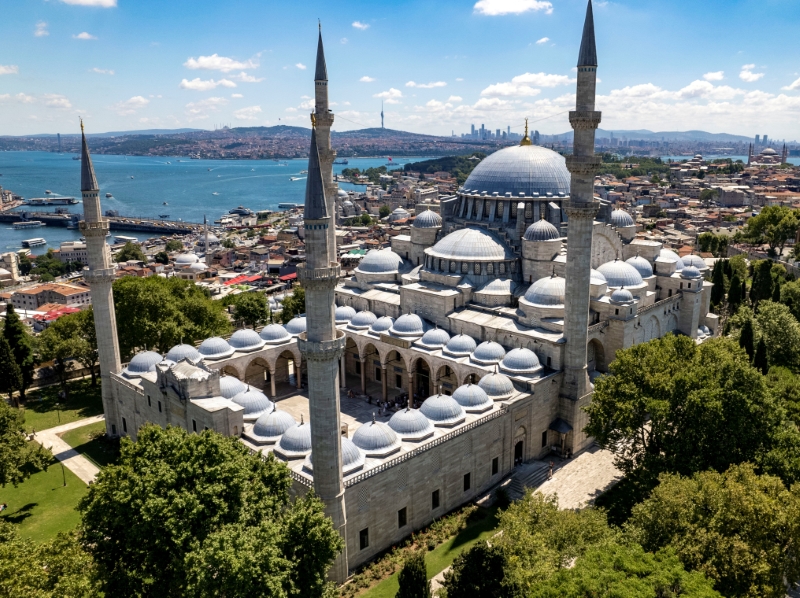 Aerial view of Süleymaniye Mosque