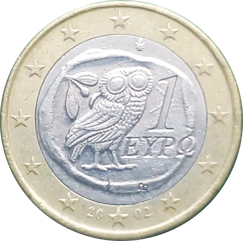 Greece1 euro coin