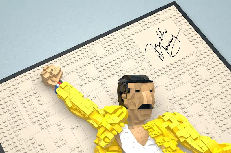 LEGO Freddie Mercury 3D Poster by Takesz