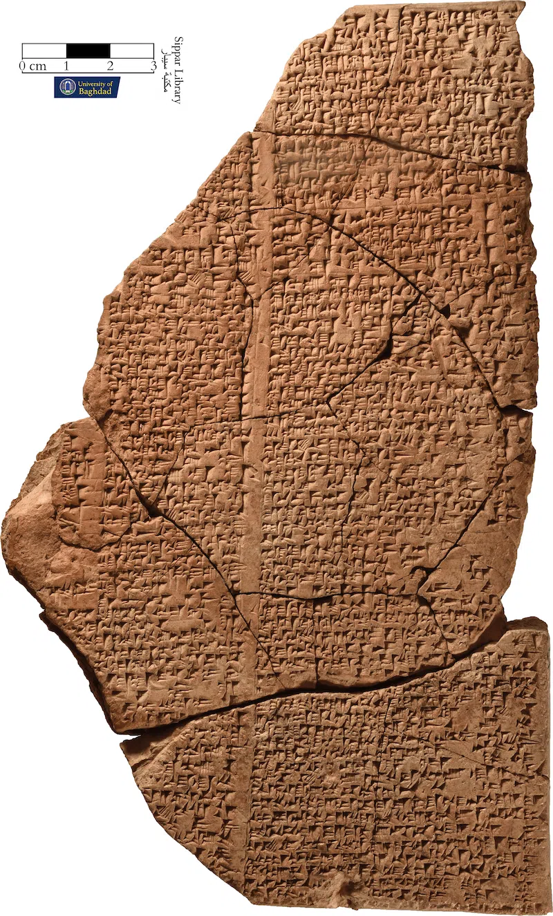 Ancient Hymn on Babylonian Cuneiform Tablet Fragments